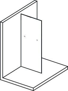 MODULAR SHOWER ścianka do montażu do ściany, 900 mm, z otworami na wieszak na ręczniki