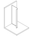 MODULAR SHOWER ścianka gięta walk-in, montaż przy ścianie, R550, 1107 mm