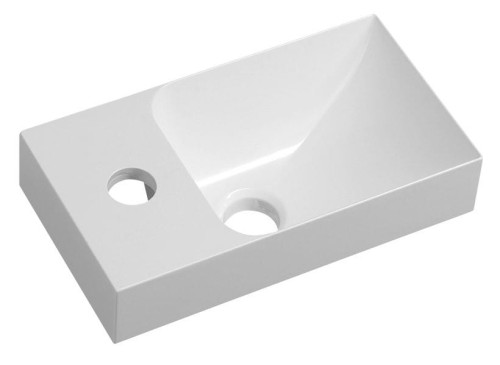 PICCOLINO umywalka kompozytowa, 30,8x10x17cm, bateria z lewej strony, biały