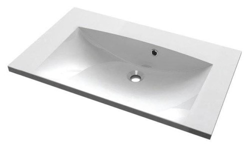 MARIA umywalka kompozytowa 75x46cm, bez otworu do baterii, biała