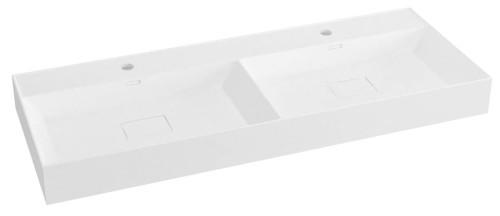 GODIVA umywalka podwójna kompozytowa 119x44cm, biała