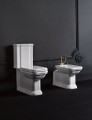 WALDORF kompakt WC, odpływ dolny/tylny, biały-brązowy