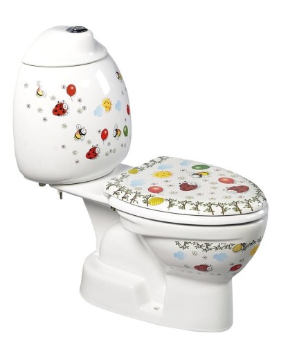 KID WC kompakt dla dzieci,dolny odpływ, kolorowy sitodruk