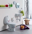 KID WC kompakt dla dzieci,dolny odpływ, kolorowy sitodruk