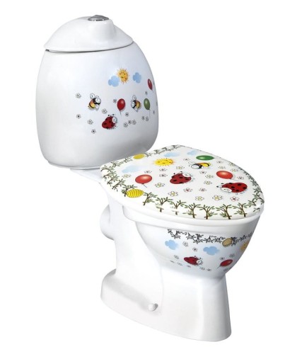 KID WC kompakt dla dzieci, tylny odpływ, kolorowy sitodruk