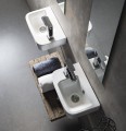 GERDA umywalka ceramiczna 37x14x24,5cm, prawa