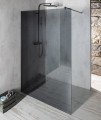 VARIO BLACK jednoczęściowa kabina przysznicowa Walk-In, montaż przy ścianie, szkło dymione, 1300 mm