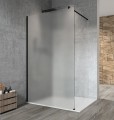 VARIO BLACK jednoczęściowa kabina przysznicowa Walk-In, montaż przy ścianie, szkło matowe, 1100 mm