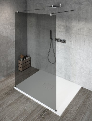VARIO CHROME jednoczęściowa kabina przysznicowa Walk-In, szkło dymione, 800 mm