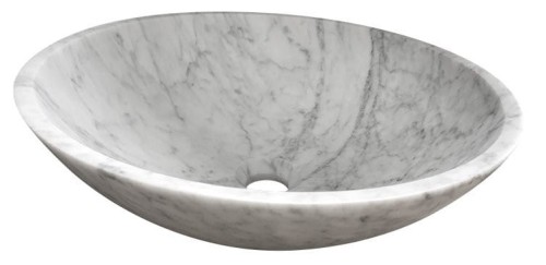 BLOK umywalka kamienna 42x14 cm, biała carrara