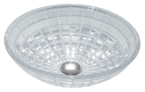 TOSEMI umywalka szklana, średnica 42 cm, przezroczysta