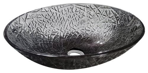 PURUS umywalka szklana 50x36 cm, czarna