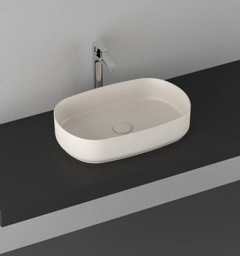 INFINITY OVAL umywalka ceramiczna nablatowa 55x36 cm, Ivory