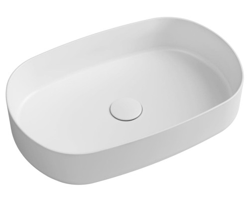 INFINITY OVAL umywalka ceramiczna nablatowa 55x36 cm, biały mat
