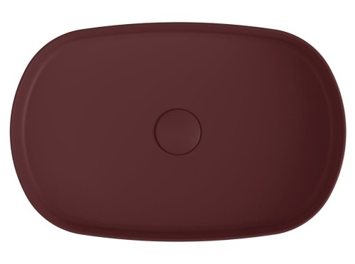INFINITY OVAL umywalka ceramiczna nablatowa 55x36 cm, Maroon Red