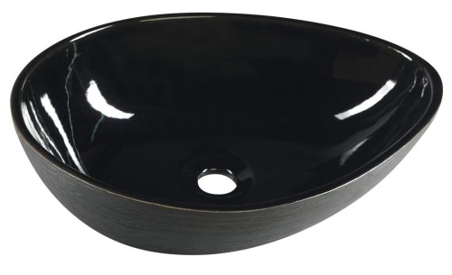 PRIORI  Umywalka ceramiczna nablatowa,51x38 cm, czarny