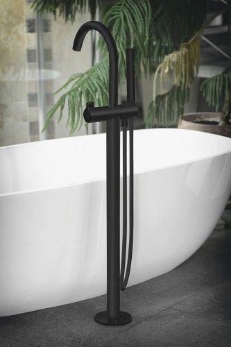 RHAPSODY bateria wannowa wolnostojąca, wysokość 1077 mm, czarny mat