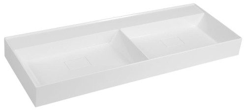 GODIVA umywalka podwójna kompozytowa 119x44cm, biała