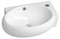 RIBERA umywalka ceramiczna 43x28,5x15 cm, ścienna, otwór na baterię z prawej strony