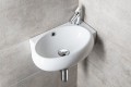 RIBERA umywalka ceramiczna 43x28,5x15 cm, ścienna, otwór na baterię z prawej strony