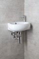 RIBERA umywalka ceramiczna 43x28,5x15 cm, ścienna, otwór na baterię z prawej strony
