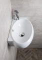 RIBERA umywalka ceramiczna 43x28,5x15 cm, ścienna, otwór na baterię z prawej strony