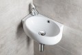 RIBERA umywalka ceramiczna 43x28,5x15 cm, ścienna, otwór na baterię z lewej strony