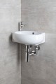 RIBERA umywalka ceramiczna 43x28,5x15 cm, ścienna, otwór na baterię z lewej strony