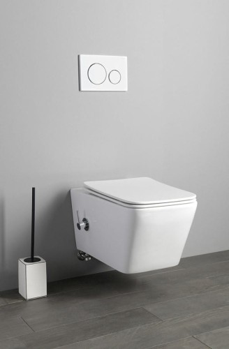 PORTO WC wiszące Rimless, z prysznicem bidetowym i baterią, 36x52 cm, biały