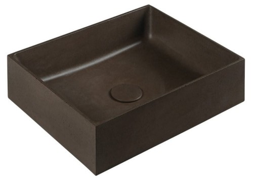 FORMIGO umywalka betonowa, 47,5x14x36,5 cm, ciemny brąz