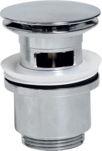 Korek umywalkowy 5/4“, klik-klak, duży grzybek, wys. 30-50 mm, chrom