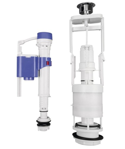 Mechanizm spłukujący z podwójnym przyciskiem, 1/2',chrom,