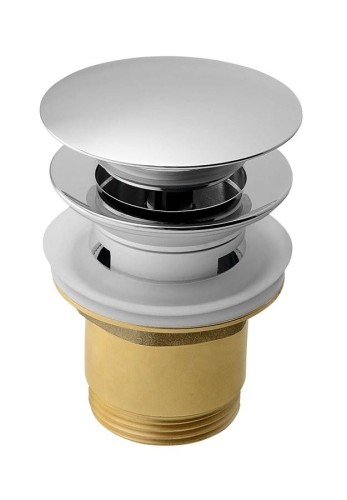 Korek umywalkowy 5/4“, klik- klak, duży grzybek, wys. 30-45 mm, chrom
