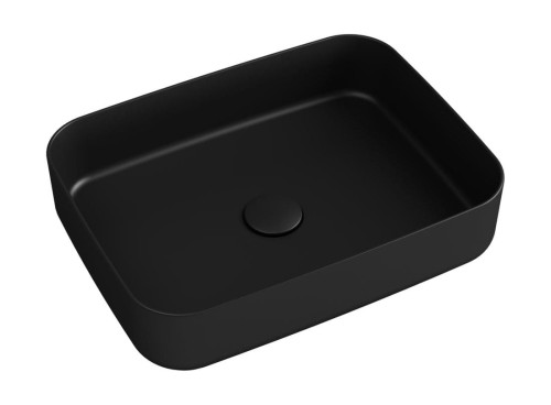 INFINITY RECTANGLE umywalka ceramiczna nablatowa 50x36 cm, czarna