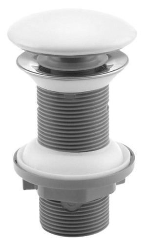 Korek umywalkowy 5/4“ klik-klak, ceramiczny grzybek, wys. 20-70mm, biały