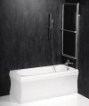 OLBIA parawan wannowy pneumatyczny 1230mm, aluminium, szkło czyste