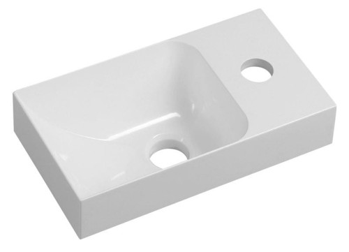 PICCOLINO umywalka kompozytowa, 30,8x10x17cm, bateria z prawej strony, biały
