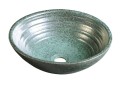 ATTILA umywalka ceramiczna, średnica 42,5cm, zielona miedź