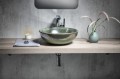 ATTILA umywalka ceramiczna, średnica 42,5cm, zielona miedź