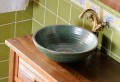 ATTILA umywalka ceramiczna, średnica 42,5cm, zielona miedź