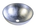 MURANO ARGENTO umywalka szklana okrągła 40x14cm, srebrny