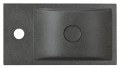 CREST L umywalka betonowa, z korkiem, 40x22 cm, czarny granit