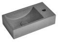 CREST R umywalka betonowa, z korkiem, 40x22 cm, czarny granit
