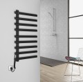 ELCOR elektryczna suszarka na ręczniki 480x920x50mm, 128W, czarny mat