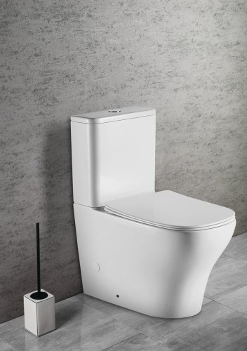 BELLO RIMLESS WC kompakt WC ze spłuczką, z deską Slim Soft Close, odpływ uniwersalny