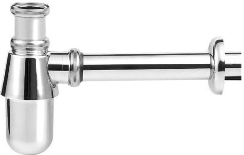 Syfon umywalkowy 1"1/4, odpływ 32 mm, niski, chrom