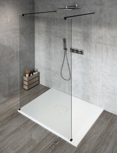 VARIO BLACK jednoczęściowa kabina przysznicowa Walk-In, szkło czyste, 1200 mm