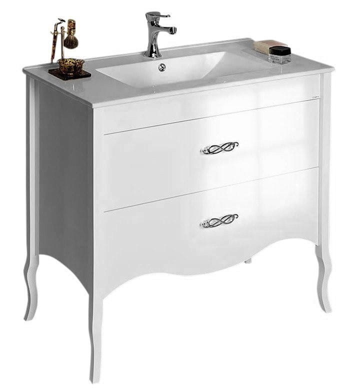 SALMA umywalkowa szafka łązienkowa retro biała 75x85x45cm SA075-3030