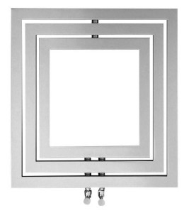 MONOPOLI grzejnik 600x600mm, 312 W, srebrny struktura