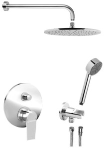 KAI zestaw prysznicowy podtynkowy z baterią, 2 wyjścia, chrom